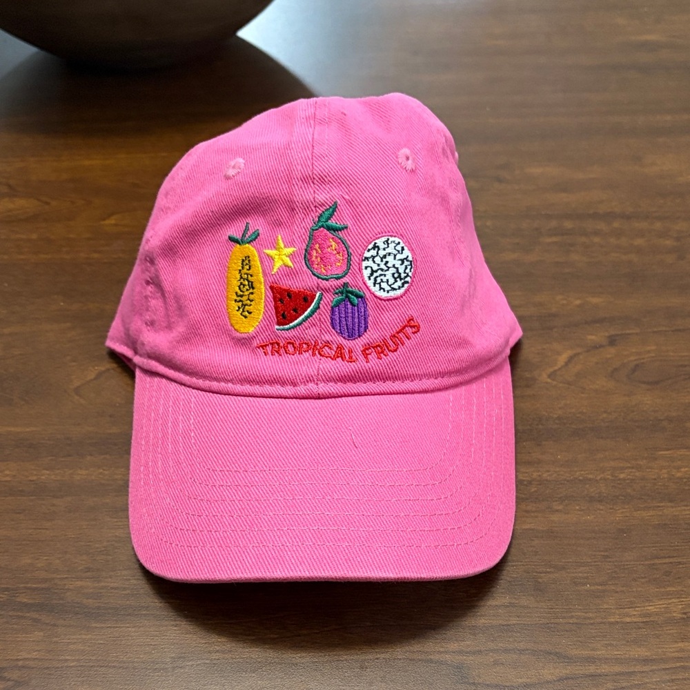 Pink Tropical Fruits Embroidered Baseball Cap Spicydugong